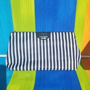 ✨️ Kate spade Black and White Striped Cosmetic Pouch